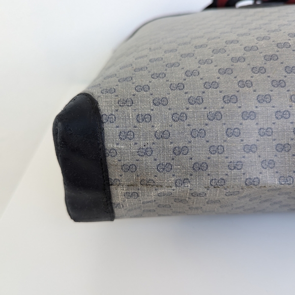 💚 Gucci Vintage GG Mini Monogram Canvas Large Tote Shoulder Bag VTG - Picture 5 of 16